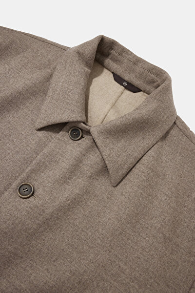 LIGHT BEIGE WOOL ELASTANE COAT 3