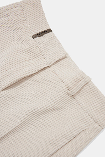 ECRU WIDE LEG TROUSERS 8