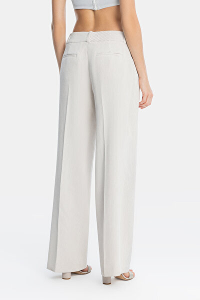 ECRU WIDE LEG TROUSERS 4