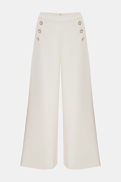 ECRU WIDE LEG TROUSERS 5