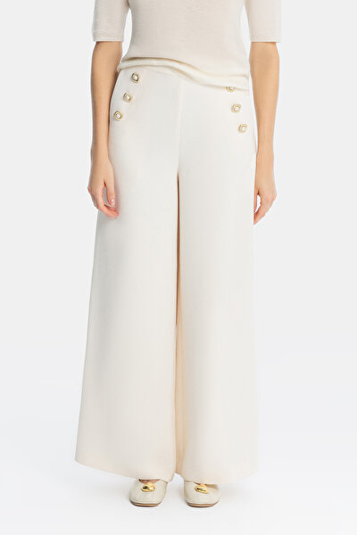 ECRU WIDE LEG TROUSERS 3