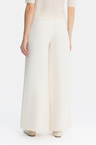 ECRU WIDE LEG TROUSERS 4