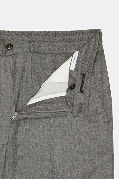 GREY FLANNEL MELANGE TROUSERS 10