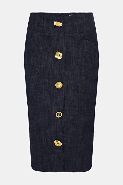 DARK NAVY BLUE MIDI SKIRT 5