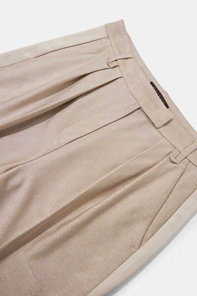 BEIGE WIDE LEG TROUSERS 4