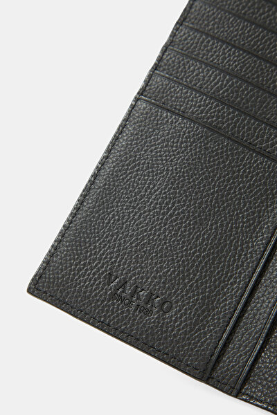BLACK MONOGRAM LEATHER WALLET 5