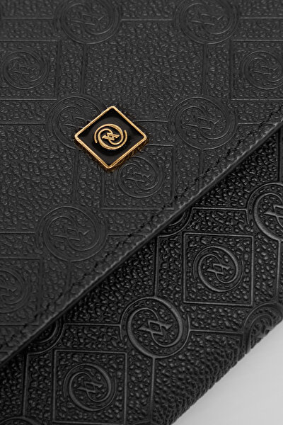 BLACK MONOGRAM WALLET 5