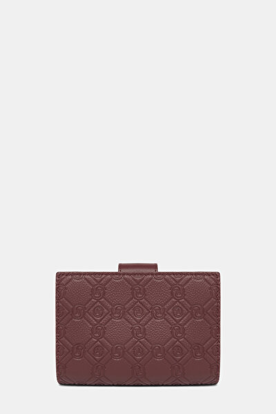 MAROON MONOGRAM LEATHER WALLET 3