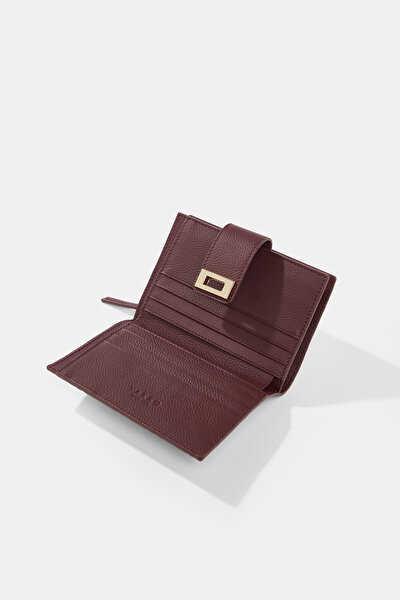 MAROON MONOGRAM LEATHER WALLET 5