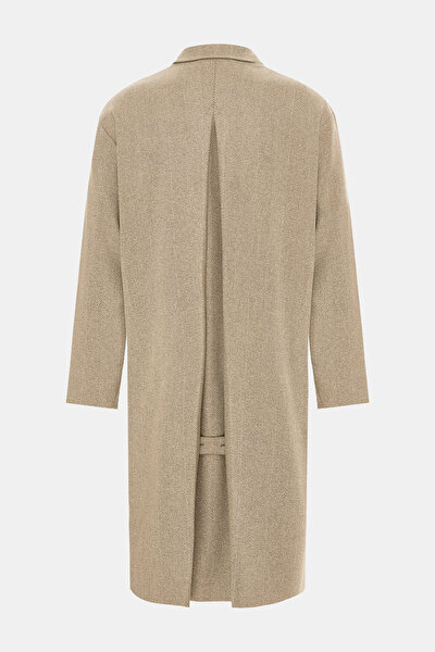 LIGHT BEIGE HERRINGBONE CASHMERE TOPCOAT 8