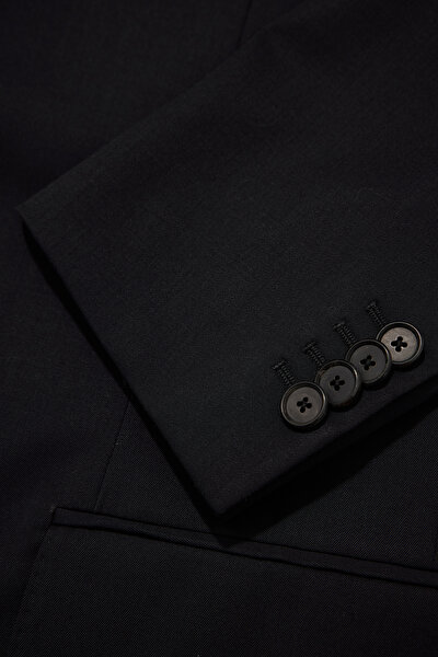 BLACK WOOL ELASTANE SUIT 9