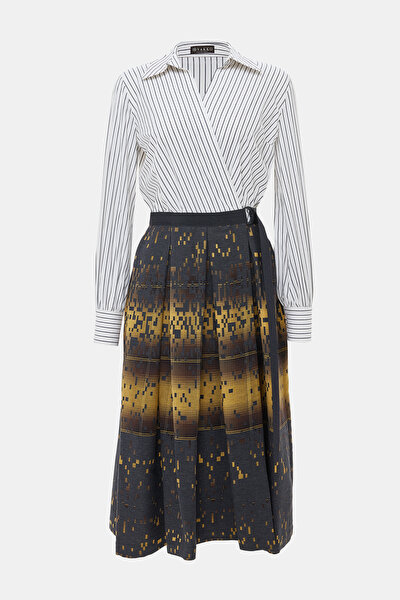 MULTICOLOR LONG SLEEVE MIDI DRESS 5