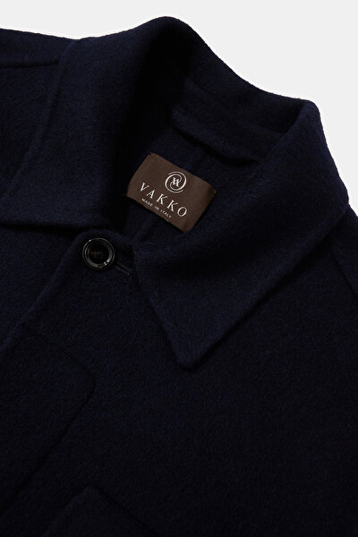 NAVY BLUE WOOL/CASHMERE REEFER JACKET 4