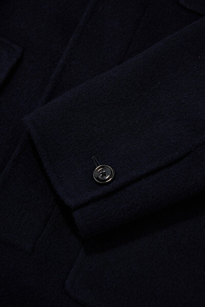 NAVY BLUE WOOL/CASHMERE REEFER JACKET 5