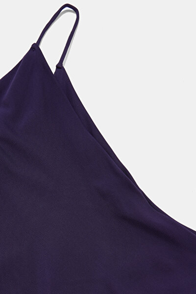 DARK PURPLE ASYMMETRIC DRESS 3