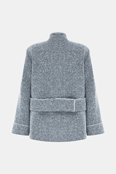 GREY MANDARIN COLLAR JACKET 8