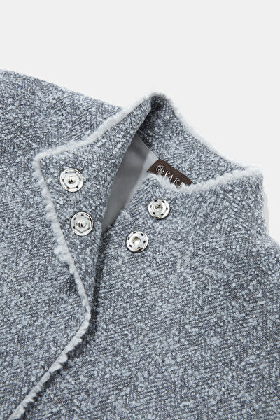 GREY MANDARIN COLLAR JACKET 9
