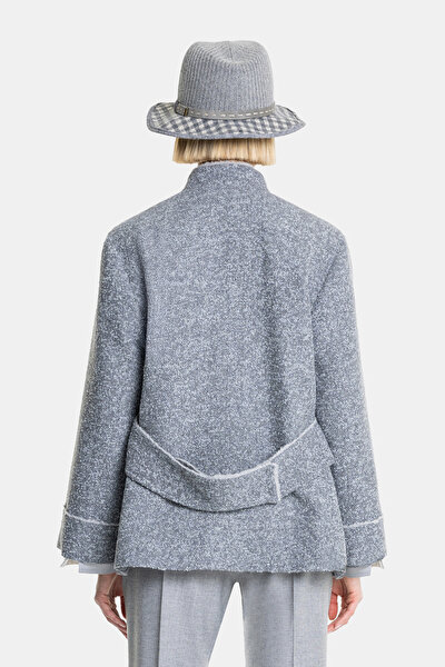 GREY MANDARIN COLLAR JACKET 3