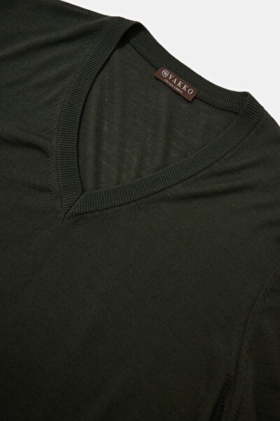 KHAKI V NECK TRICOT 3