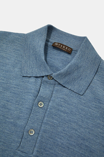 LIGHT BLUE POLO NECK TRICOT 3
