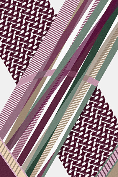 GEOMETRİK DESENLİ TWILL İPEK FULAR 3