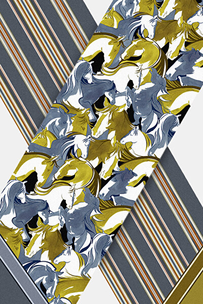 MUSTARD ANIMAL FIGURED TWILL FOULARD 3