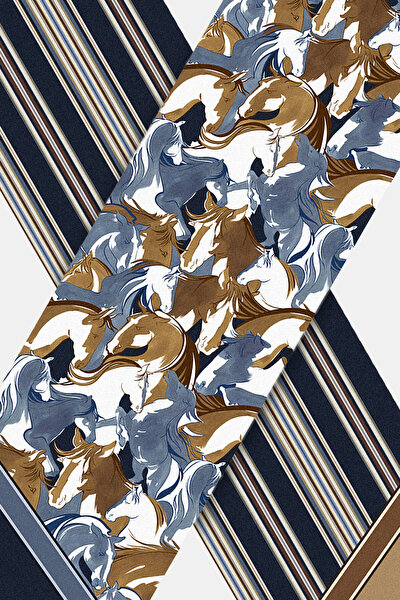 DARK ORANGE ANIMAL FIGURED TWILL FOULARD 3