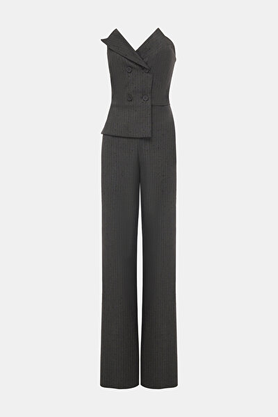 ANTHRACITE STRAPLESS SLEEVELESS JUMPSUIT 8