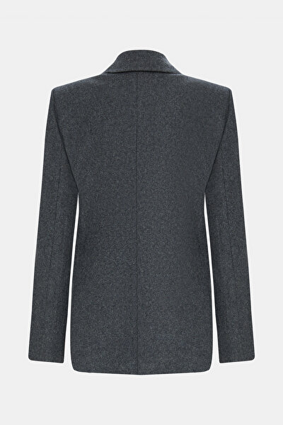 DARK GREY SURPLICE NECKLINE (CROSS-OVER NECKLINE) JACKET 8