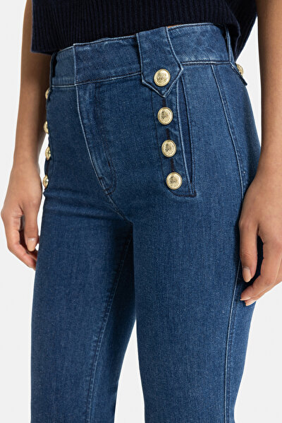 DARK BLUE WIDE LEG TROUSERS 5