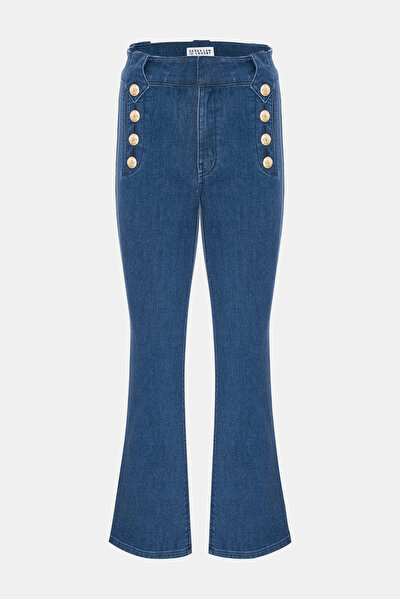 DARK BLUE WIDE LEG TROUSERS 8