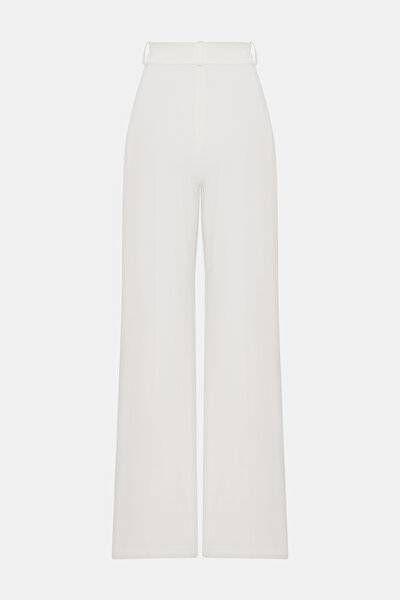 WHITE STRAIGHT CUT TROUSERS 4