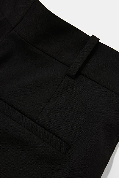 BLACK STRAİGHT CUT TROUSERS 4