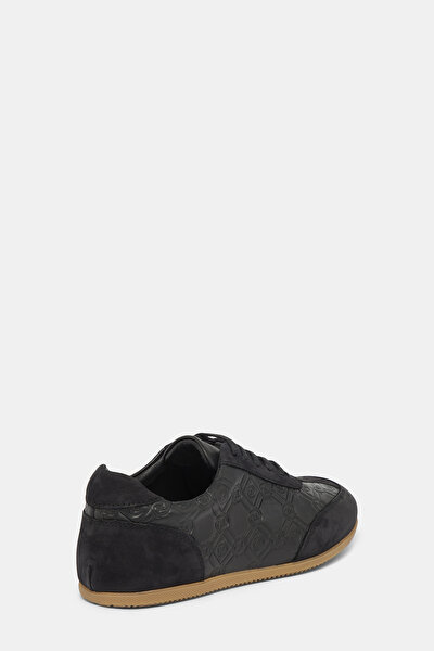 BLACK MONOGRAM LEATHER SHOE 3