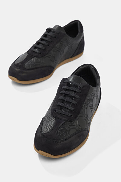 BLACK MONOGRAM LEATHER SHOE 4