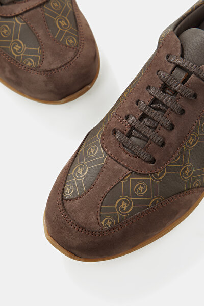 BEIGE MONOGRAM LEATHER SHOE 4