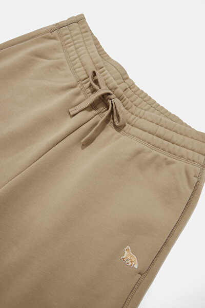 BEIGE STRAIGHT CUT SPORTS TROUSERS 3