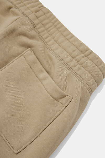 BEIGE STRAIGHT CUT SPORTS TROUSERS 4