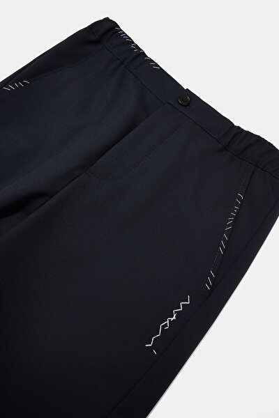 NAVY BLUE WOOL TROUSERS 3