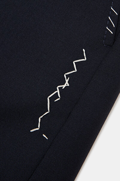 NAVY BLUE WOOL TROUSERS 4