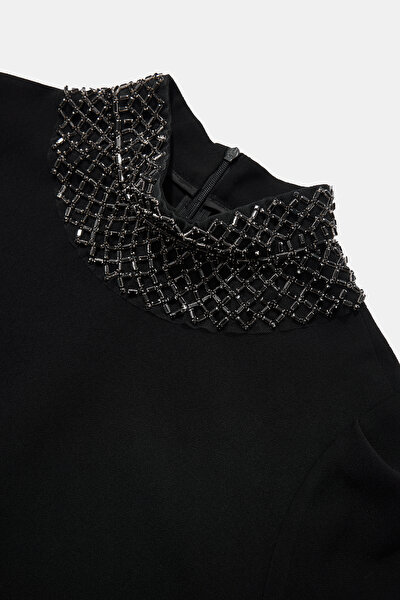 BLACK 1/2 TURTLENECK LONG SLEEVE BLOUSE 3