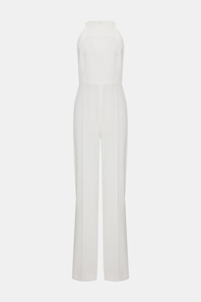 ECRU BASIC / ROUND NECKLINE LONG SLEEVE JUMPSUIT 3