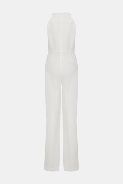 ECRU BASIC / ROUND NECKLINE LONG SLEEVE JUMPSUIT 4