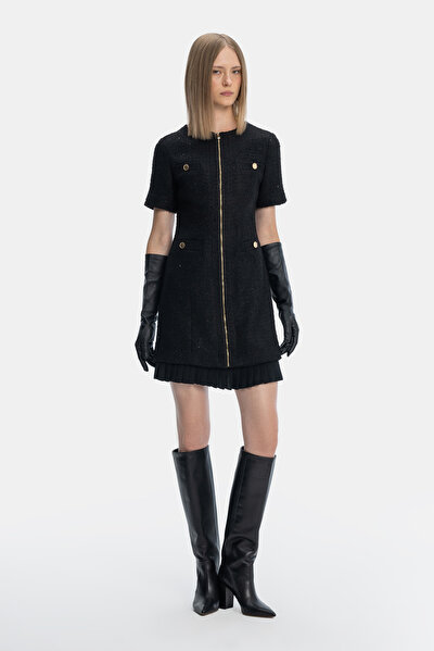 BLACK SHORT SLEEVE ABOVE THE KNEE DRESS 5
