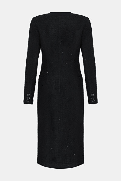 BLACK LONG SLEEVE BELOW THE KNEE DRESS 8