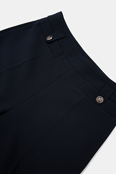 NAVY BLUE WIDE LEG TROUSERS 8