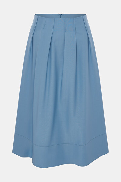 BLUE MIDI SKIRT 5