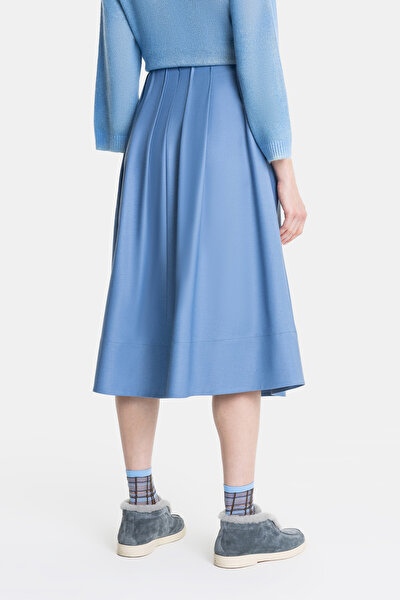 BLUE MIDI SKIRT 4