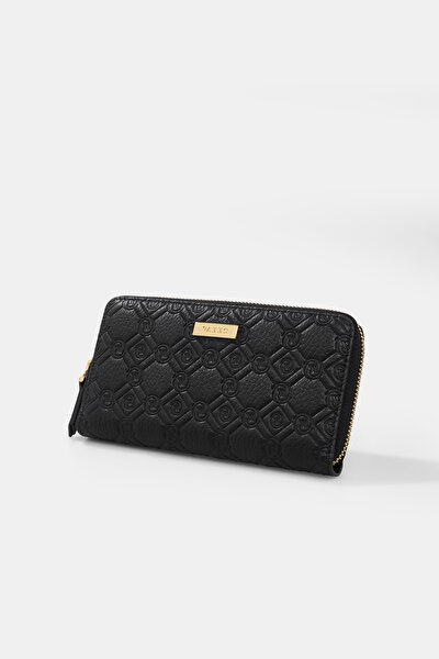 BLACK MONOGRAM LEATHER WALLET 4