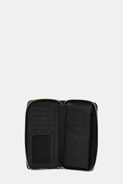 BLACK MONOGRAM LEATHER WALLET 5